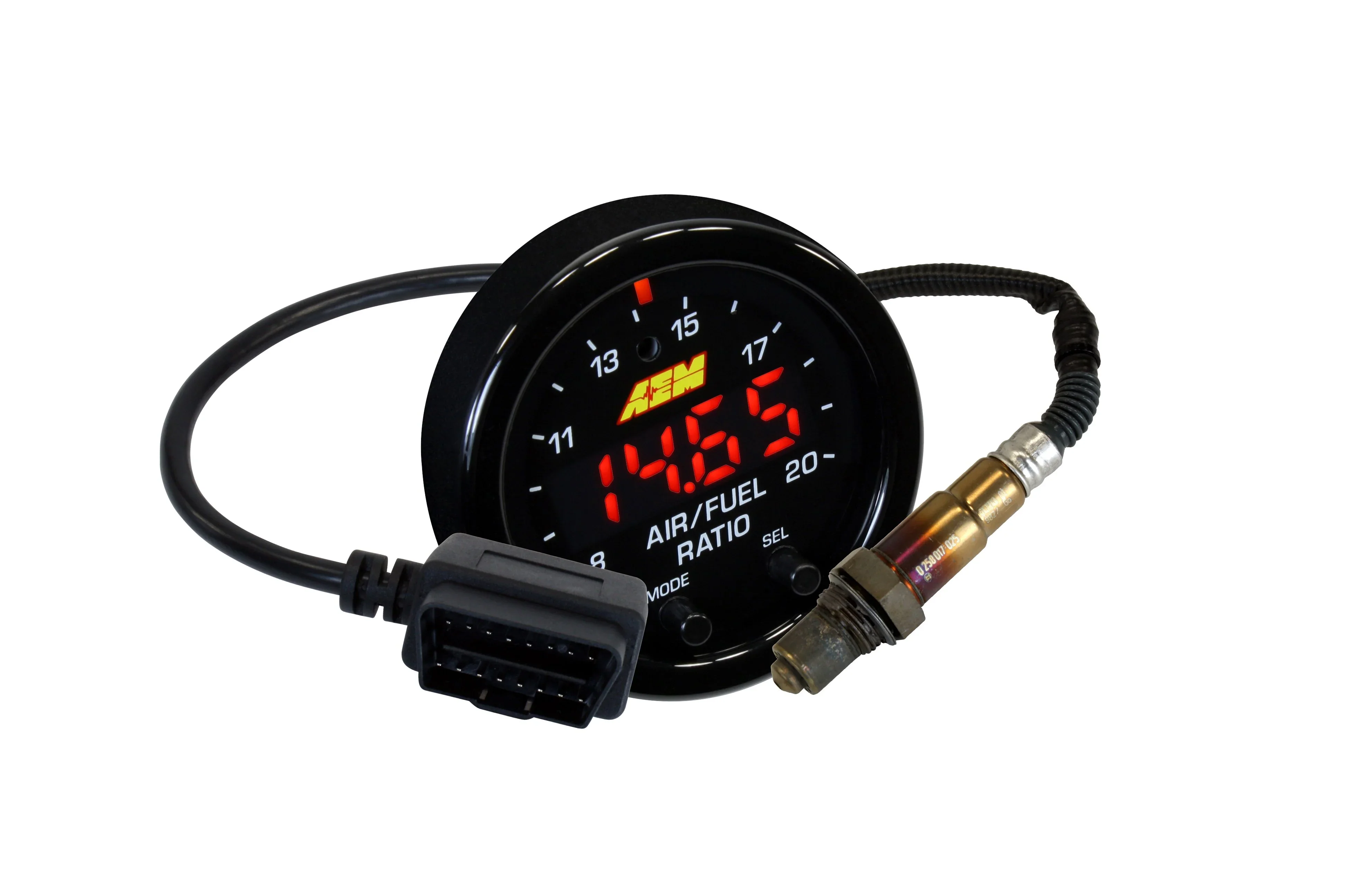 AEM 30-0334 Air-Fuel Ratio Gauge, UEGO, Wideband, 8.0:1-20.01:1 AFR, Electric, Digital, 2-1/16 in Diameter, Black / White Face, Each - Image 7