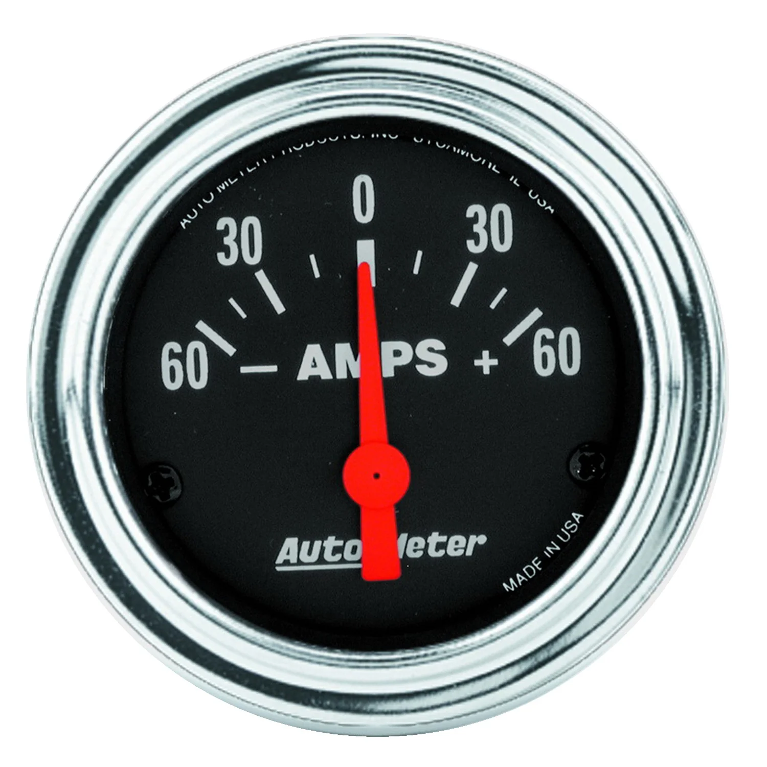 Autometer 2586 Traditional Chrome Ammeter Gauge, 2-1/16 In., Electrical