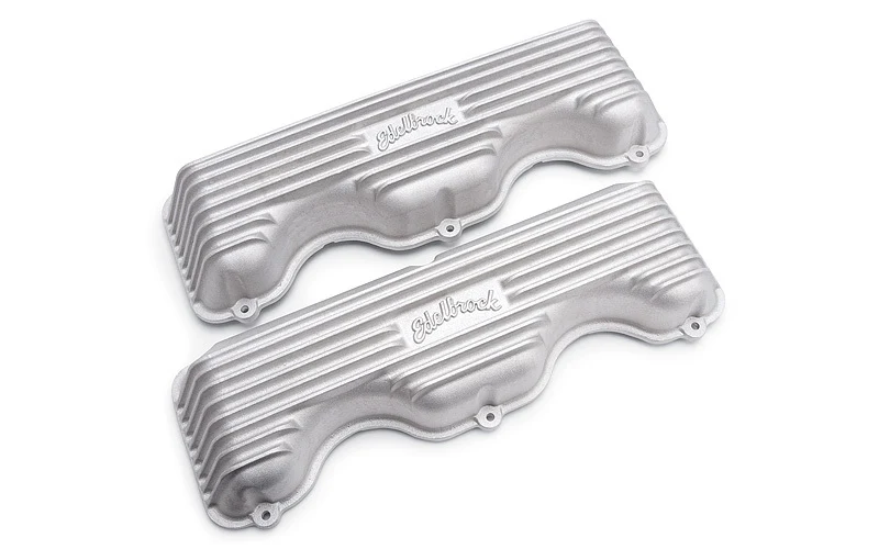 Edelbrock 41409 Valve Cover Kit Classic Finned Chevy 348-409