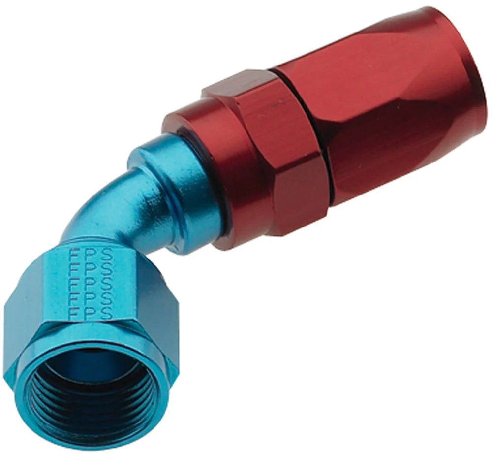 Fragola 226008 -8 Red/Blue Pro-Flow Race Hose End 60-Degree