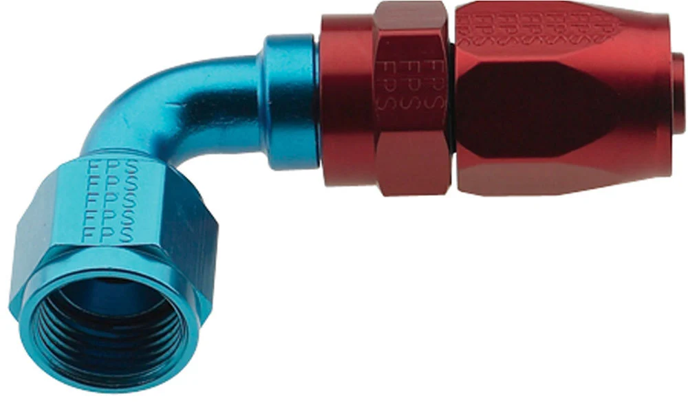 Fragola 229010 -10 Red/Blue Pro-Flow Race Hose End 90-Degree