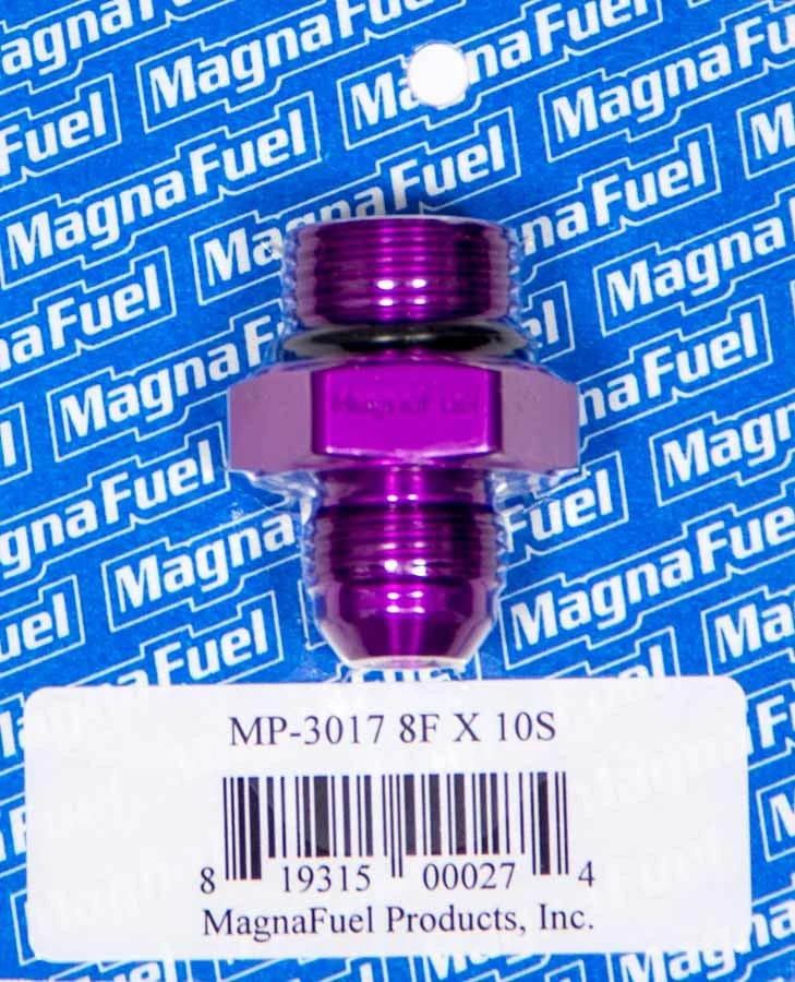 MagnaFuel MP-3017 -8 Flare to -10 Straight Purple AN Adapter