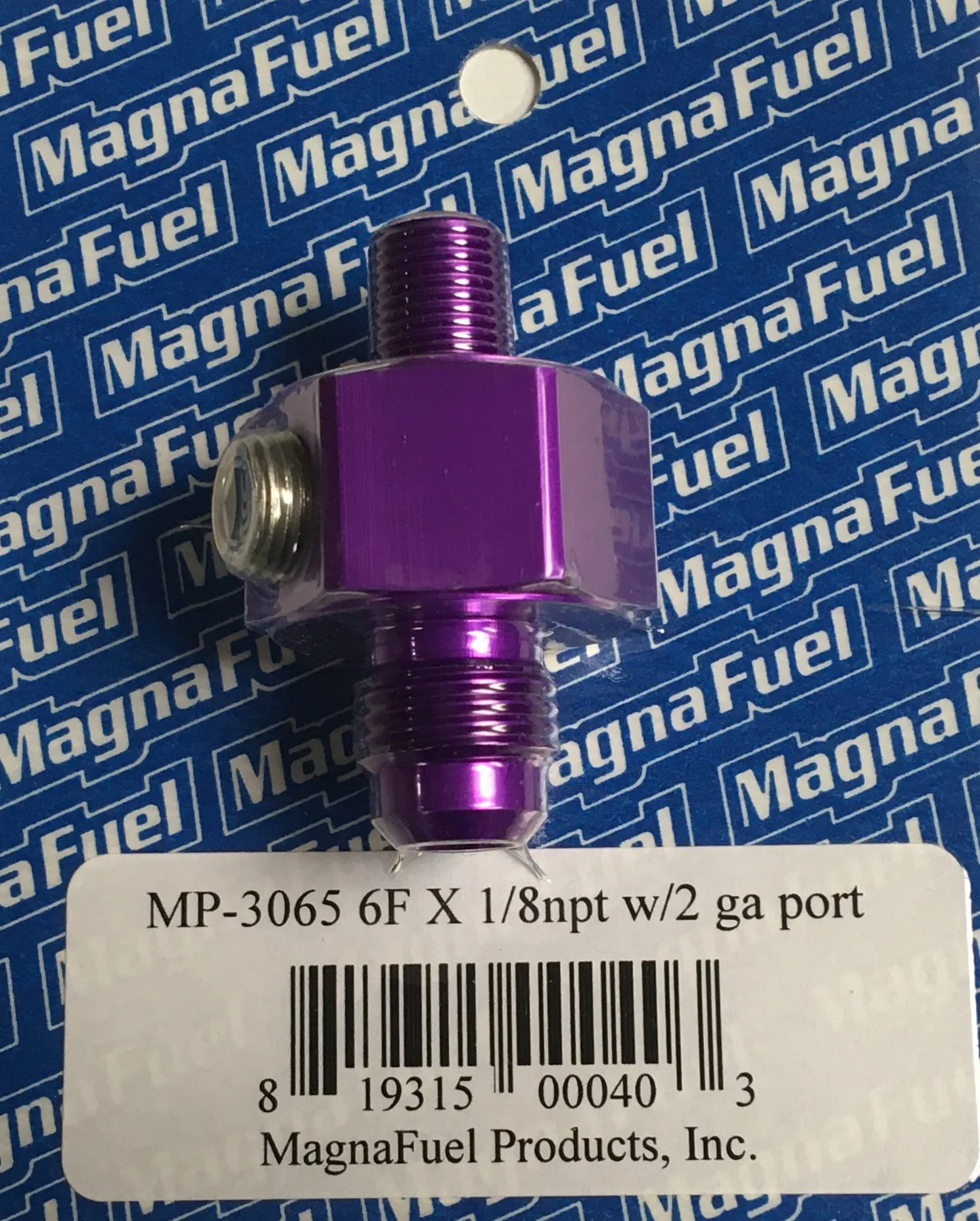 MagnaFuel MP-3065 Purple -6 AN Male to 1/8" NPT Male Gauge Port Adapter
