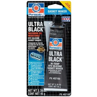 Permatex 82180 Black High-Temp Silicon Sealant, 3.35 oz Tube, Each