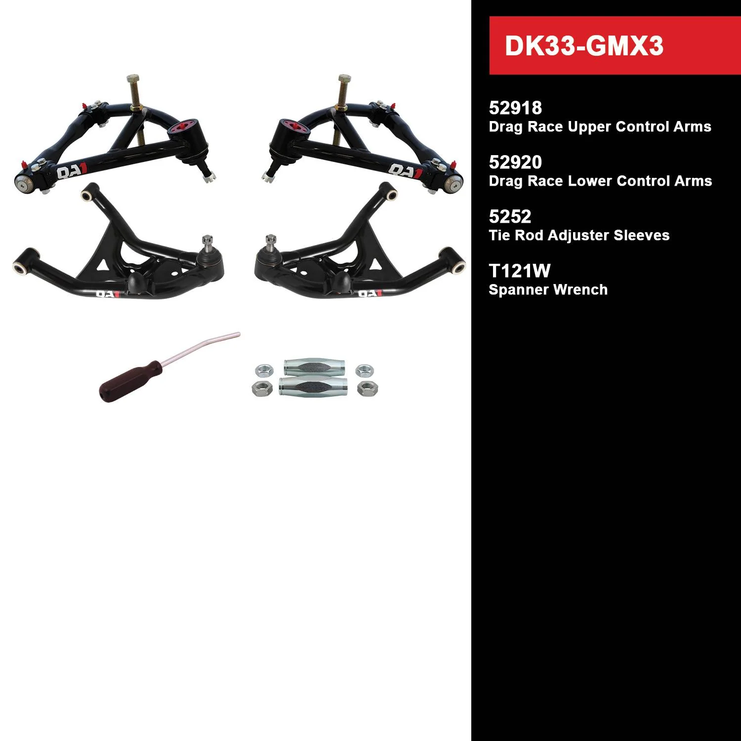 QA1 DK33-GMX3 Drag Kit Level 3 GM 1975-79 X-Body, Without Shocks