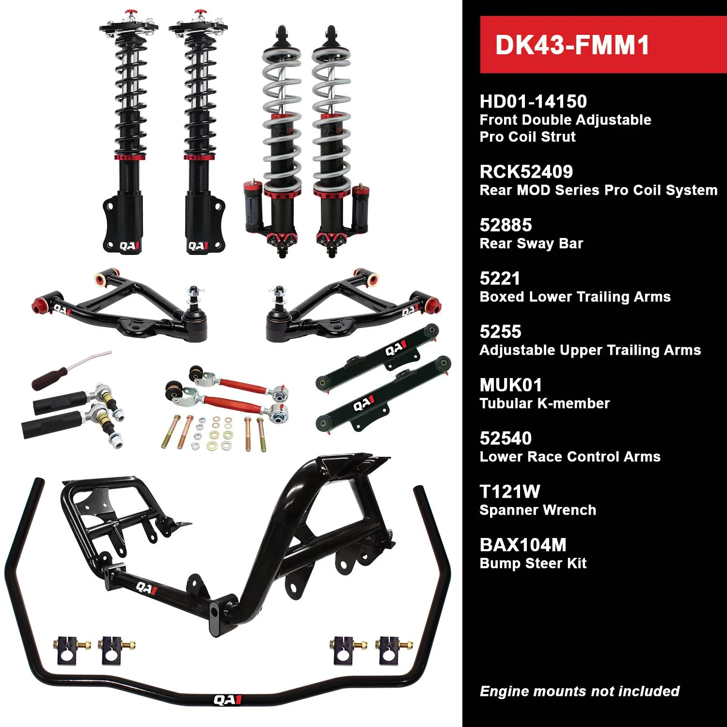 QA1 DK43-FMM1 Drag Kit Level 3 Ford Mustang 1979-86