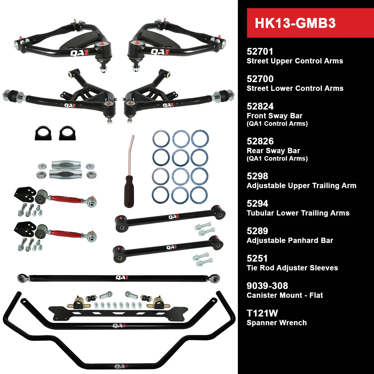 QA1 HK13-GMB3 Handling Kit Level 3 GM 1969-70 B-Body, Without Shocks