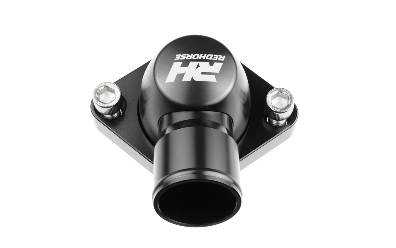 Redhorse Performance 4910-350-20-2 Aluminum Engine Water Neck for Chevy V8 All Engines, 1.25", Black