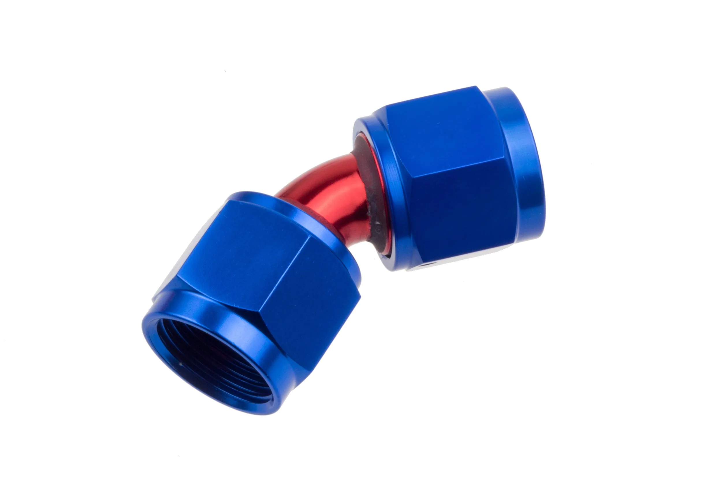 Redhorse Performance 8145-08-1 AN Female to AN Female Swivel Coupler, -8 45 Degree, Blue