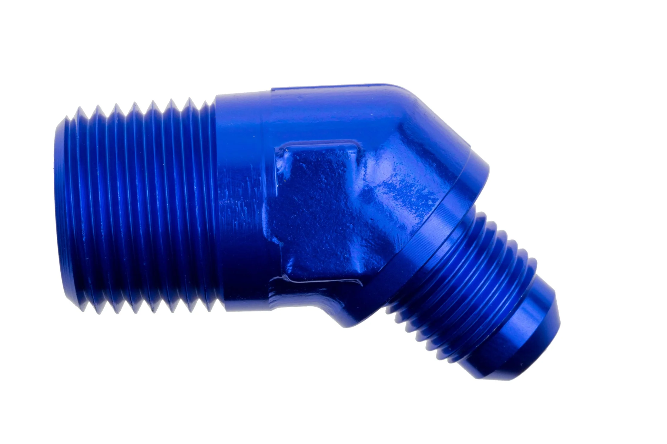 Redhorse Performance 823-08-06-1 AN Male to NPT Male Adapter, -8 to 3/8" 45 Degree, Blue