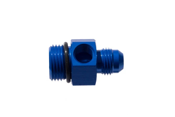 Redhorse Performance 9193-06-08-1 AN Male to ORB Male Pressure Adapter With 1/8" NPT Port, -6 to -8, Blue