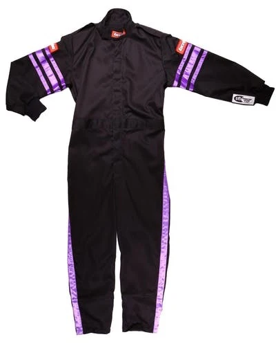 Racequip 1950591 Black Suit Single Layer Kids X-Small Purple Trim