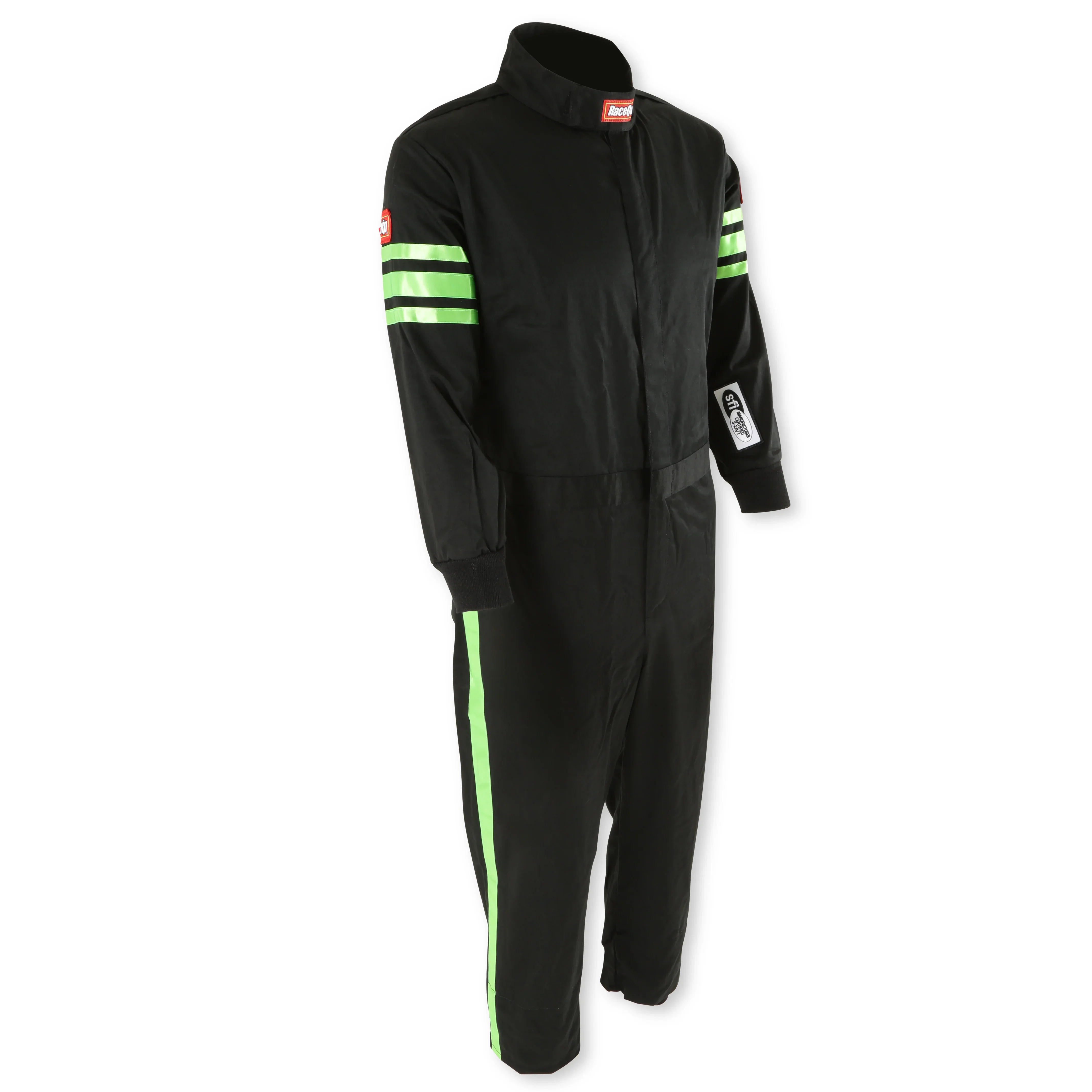 Racequip 1950792 Black Suit Single Layer Kids Small Green Trim - Image 2